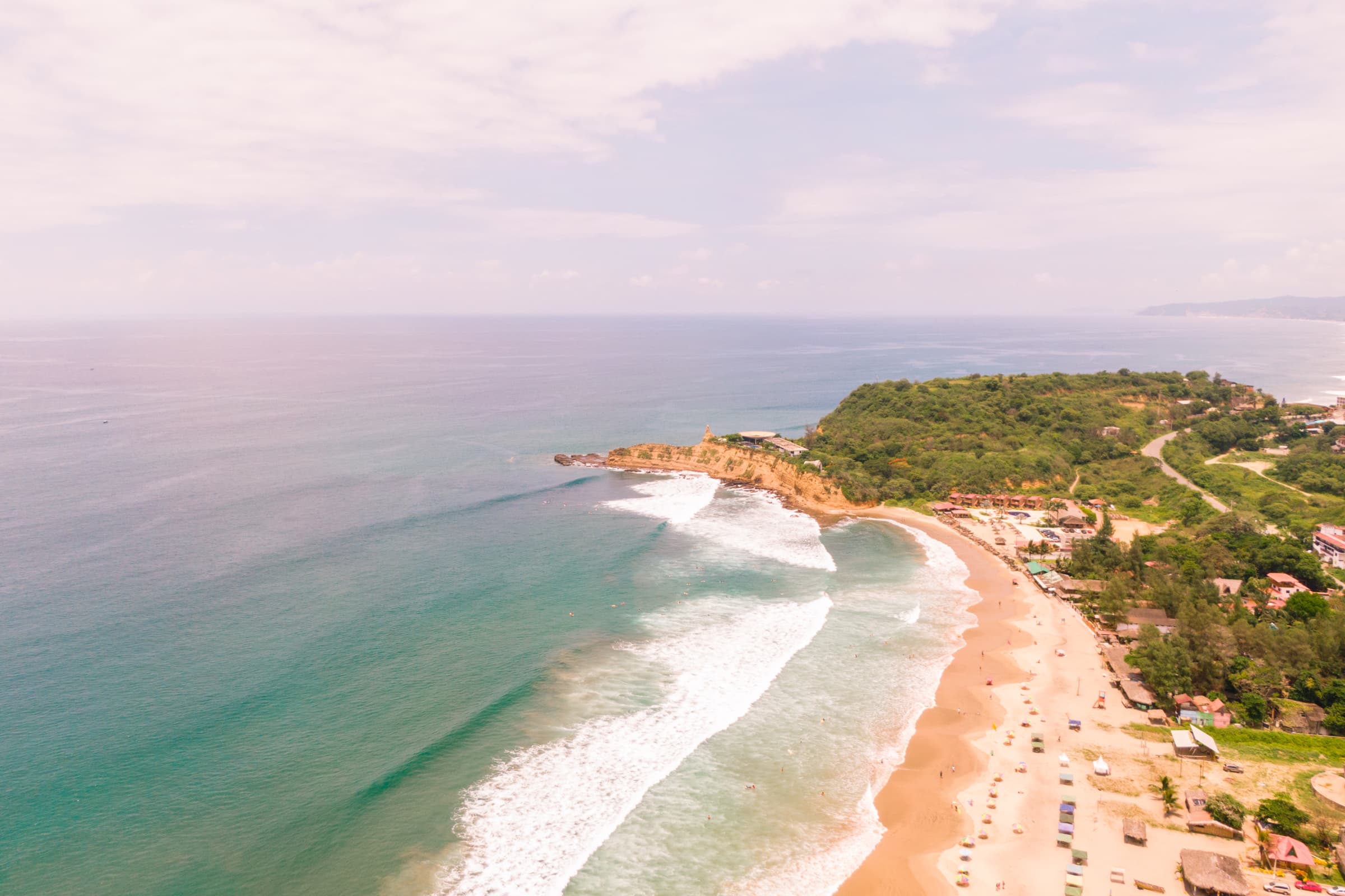 Beach and afternoon rhythm in Montañita, Ecuador