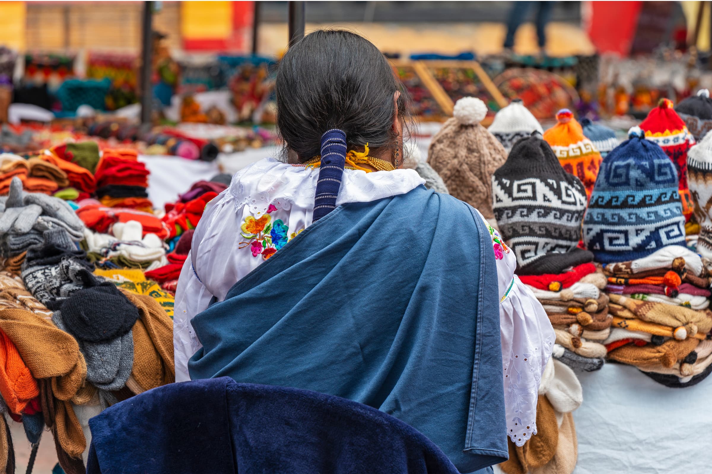 Craft detail and market texture in Otavalo, Ecuador